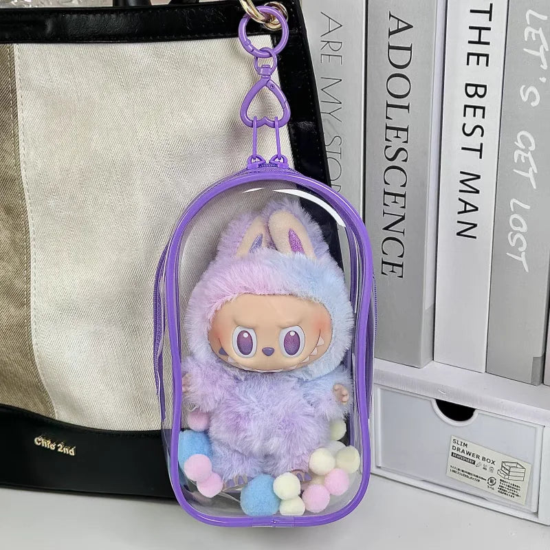 Ropa Labubu Transparent Protector Case Display Bag For 15/17cm Labubu V2 Storage Bag Doll Outfit Accessories【Only Case】 - Merit Sell