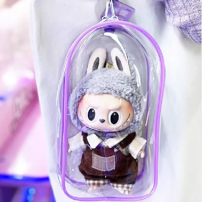 Ropa Labubu Transparent Protector Case Display Bag For 15/17cm Labubu V2 Storage Bag Doll Outfit Accessories【Only Case】 - Merit Sell