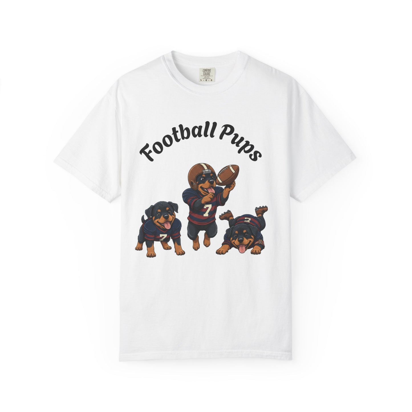 Rottweiler Football Dogs T-Shirt — Cute Puppy Quarterback Graphic Tee