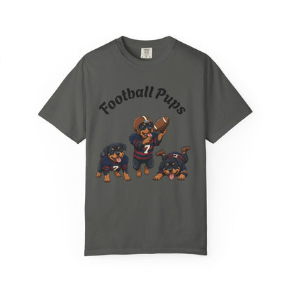 Rottweiler Football Dogs T-Shirt — Cute Puppy Quarterback Graphic Tee