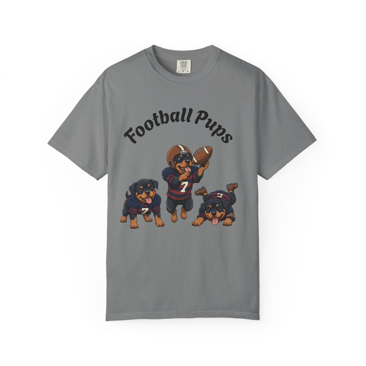 Rottweiler Football Dogs T-Shirt — Cute Puppy Quarterback Graphic Tee