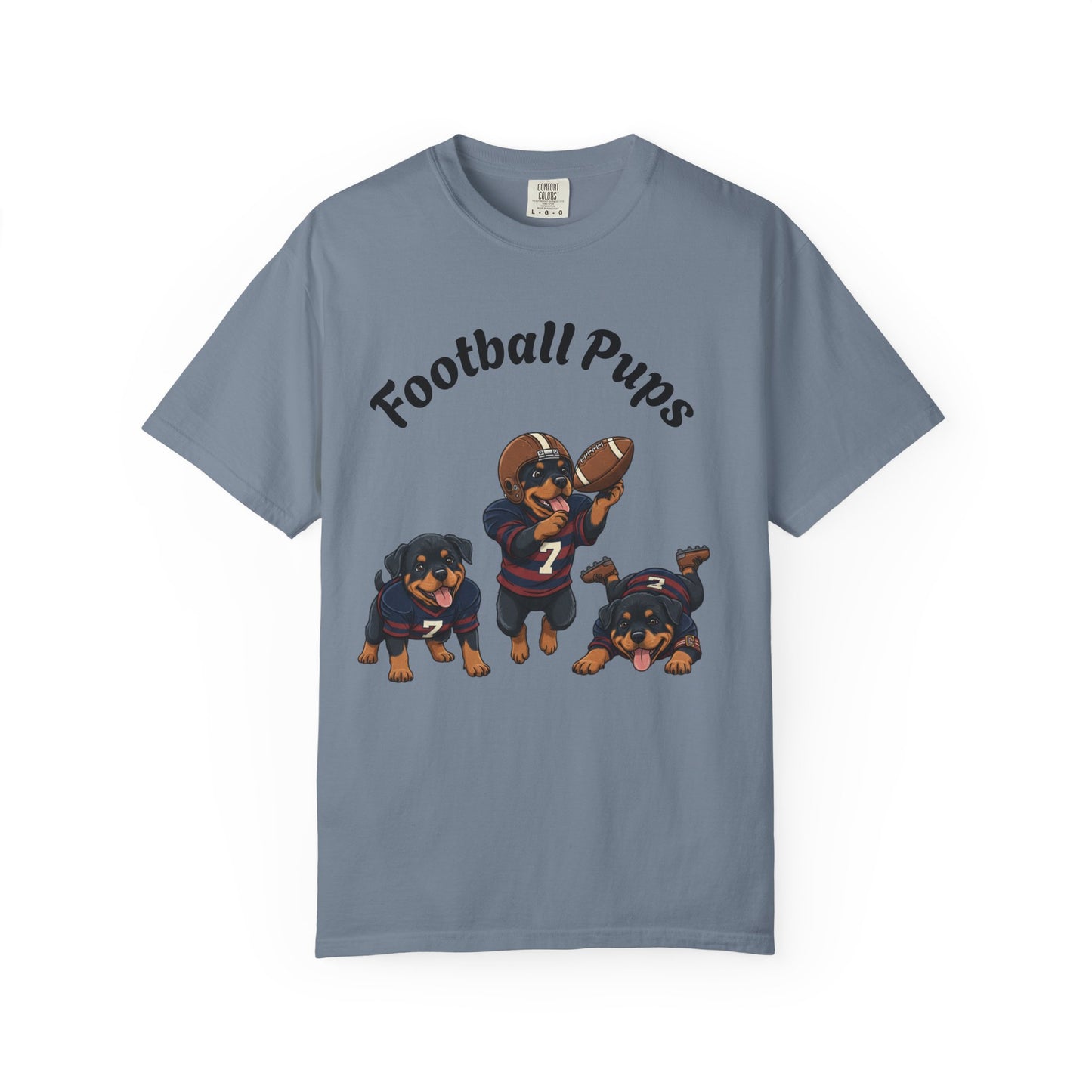 Rottweiler Football Dogs T-Shirt — Cute Puppy Quarterback Graphic Tee