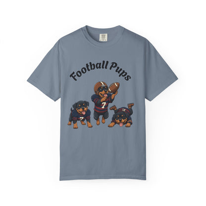 Rottweiler Football Dogs T-Shirt — Cute Puppy Quarterback Graphic Tee