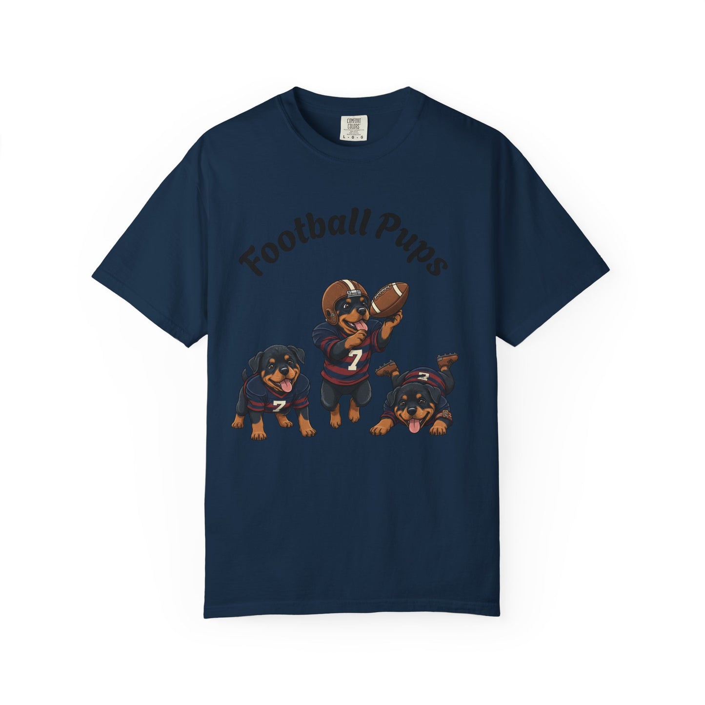 Rottweiler Football Dogs T-Shirt — Cute Puppy Quarterback Graphic Tee
