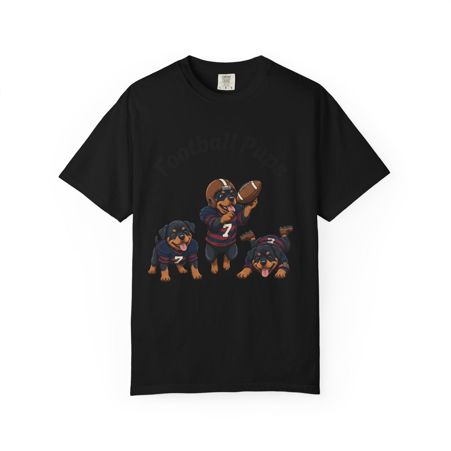 Rottweiler Football Dogs T-Shirt — Cute Puppy Quarterback Graphic Tee