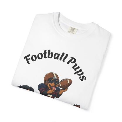 Rottweiler Football Dogs T-Shirt — Cute Puppy Quarterback Graphic Tee