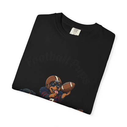 Rottweiler Football Dogs T-Shirt — Cute Puppy Quarterback Graphic Tee