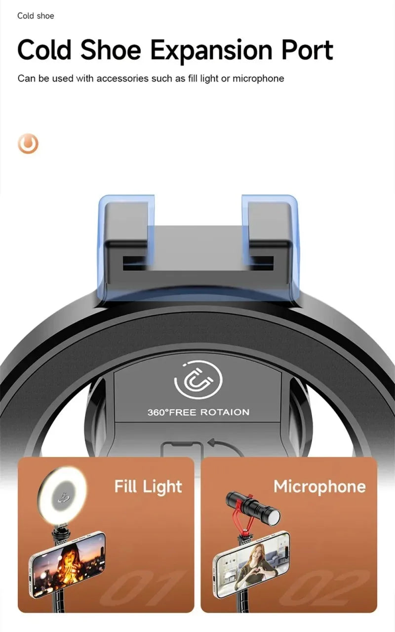 Magnetic Selfie Stick Tripod For Mobile Phone Video Recording Phone Tripod Stand Holder With Bluetooth Remote Phone Photography
