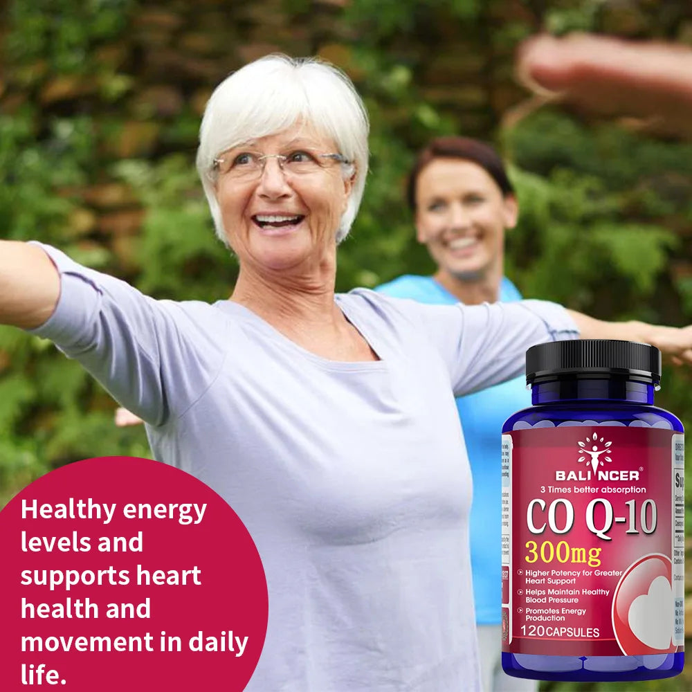 CoQ10 300mg Capsules - Highly Absorbable Antioxidant, Cardiovascular Heart Energy Support, Vegan, Non-GMO, Gluten-Free