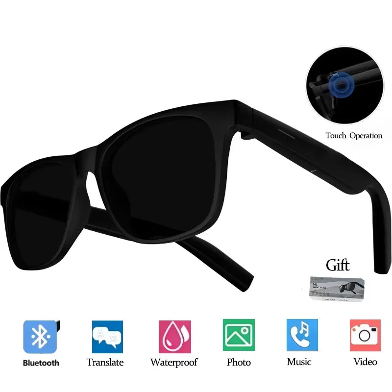 Lenovo 8KHD AI Smart Sunglasses NEW Touch Control Photo Recording Translator Voice Assistant Music Bluetooth Wireless Glasses