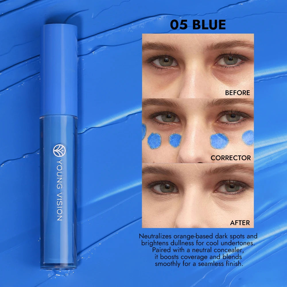 Yellow Orange Liquid Concealer Foundation Primer Base Facial Repair Dark Circles Corrector Skin Tone Purple Brighten Concealer
