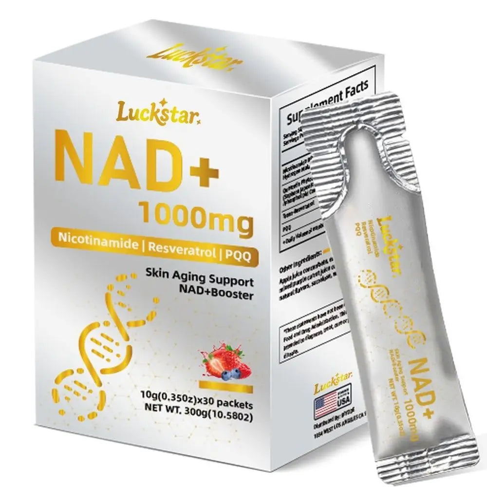 Luckstar NAD+ Supplement 1000mg NAD+ Level Support Skin Aging Support Nicotinamide Riboside Trans-Resveratrol PQQ Plus 30 CT