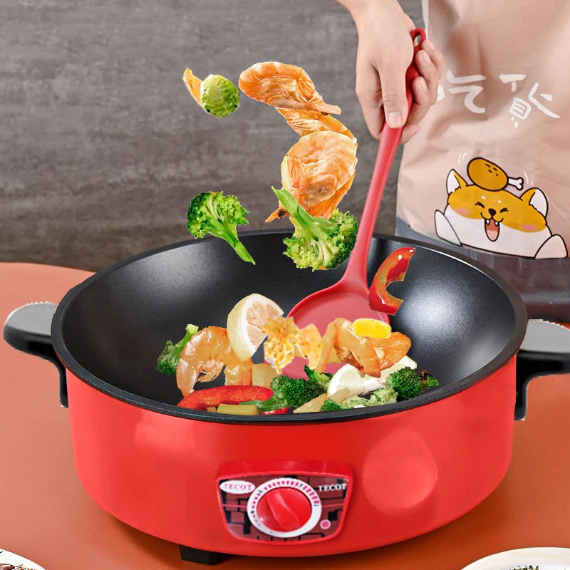 2.4L/4L Red Multicooker Single Layer Electric Pot 1-2 People Household Non-stick Pan Hot Pot Rice Cooker Cooking Appliances