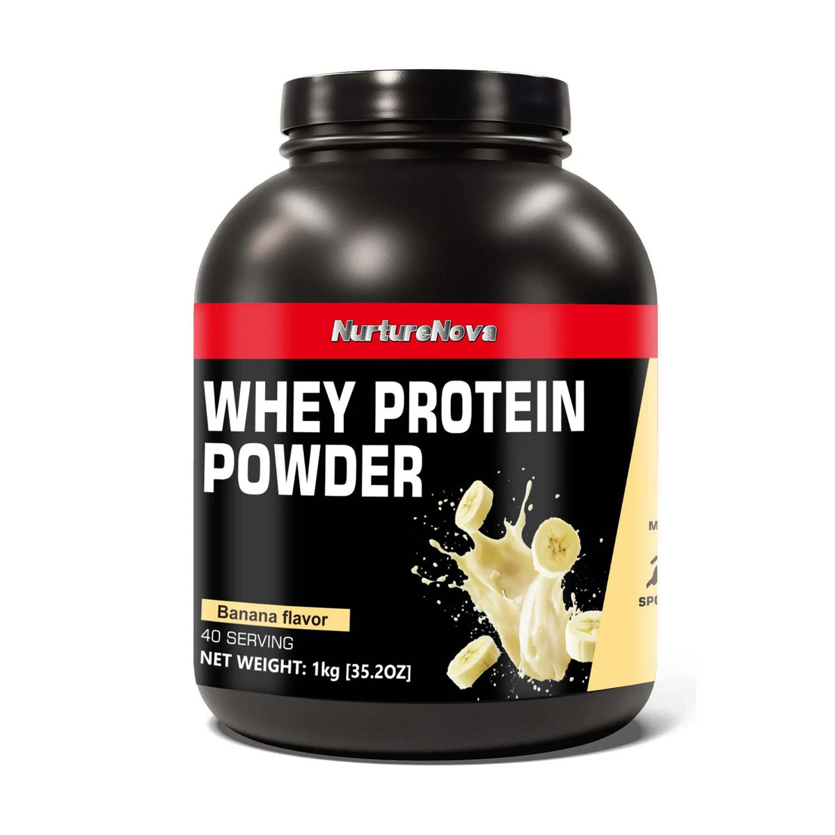 NurtureNova Whey Protein Powder Build Muscle Muscle Recovery Sports Vanilla Flavor Whey Protein Powder 40 Servings 1kg (35.2oz)