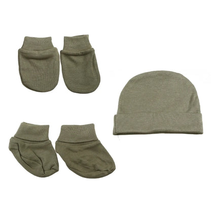 Baby Anti Scratching Soft Cotton Gloves+Hat+Foot Cover Set Newborn Mittens Socks Beanies Cap Kit for Infants Shower Gifts H3CD
