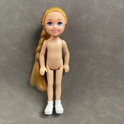 15cm BJD Dolls Shoes Multiple Movable Joints 1/12 3D Simulated Eye Dark Skin Hinge Doll Girl's DIY Dress Up Birthday Gifts Toys
