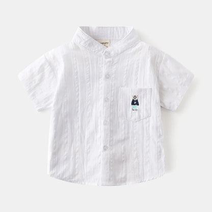 Cute Bear Toddler Boys Shirts Quality Elegant Kids Tops Summer Children's Clothes