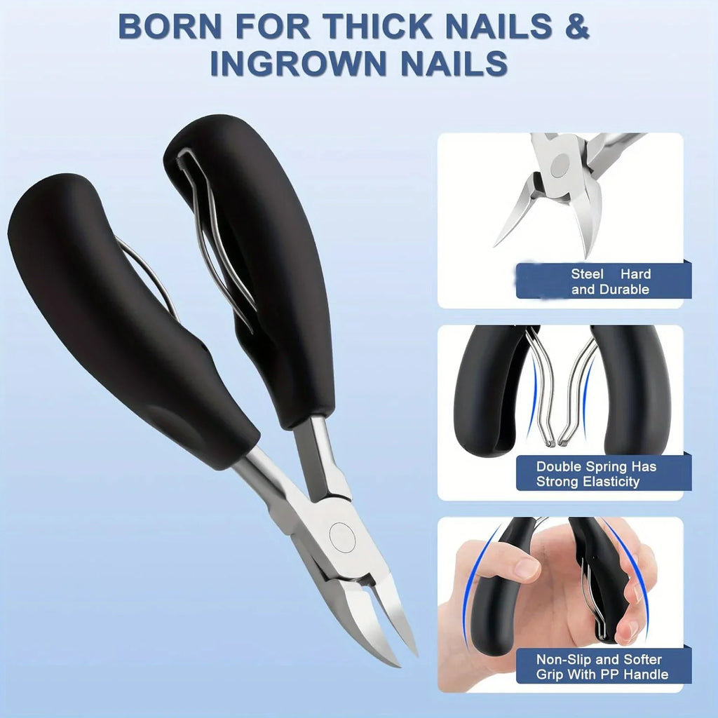 1PACK Toenail Clippers - Stainless Steel Pedicure Tools with Sharp Curved Blade Grooming Tool Christmas Gift