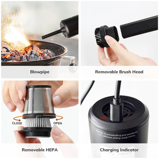 Brushless Cordless Handheld Vacuum Cleaner for Laptop & Car,Portable & Multifunctional,USB Rechargeable,Strong Suction,