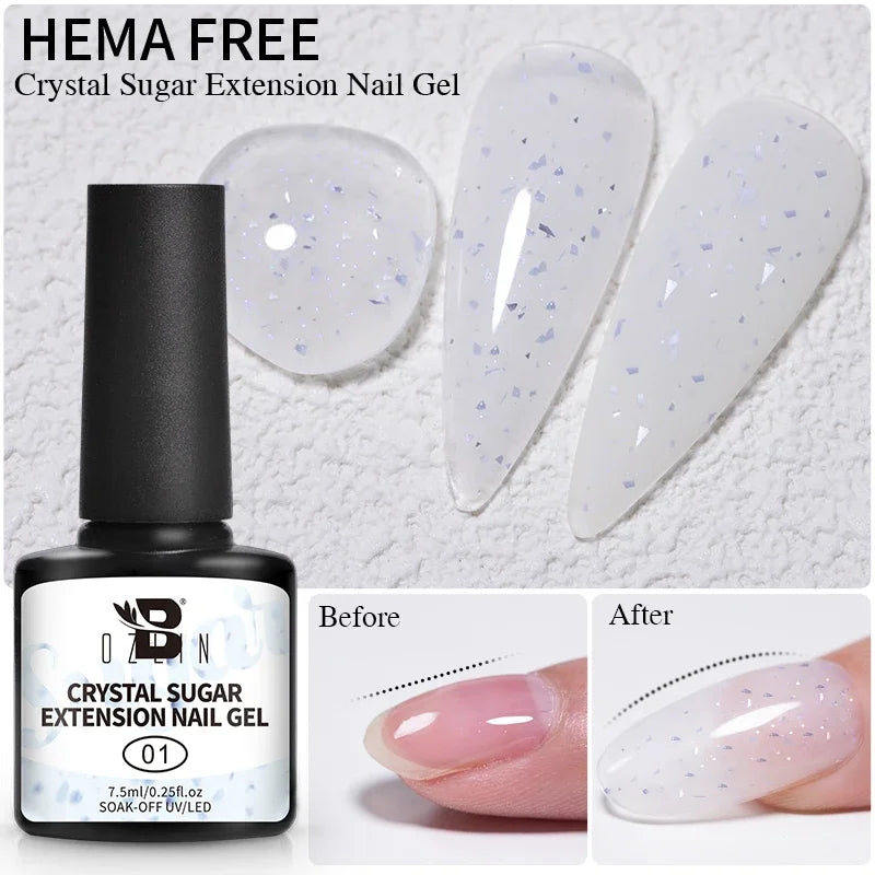 AWStorG 15ML Fiber Builder Nail Gel In A Bottle UV Semi Permanent Clear Pink Nail Strengthener Extension Construction Gel