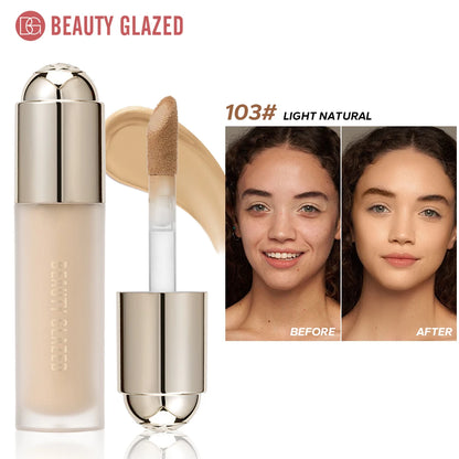 BEAUTY GLAZED Full Coverage Liquid Concealer,Covers Under Eye Dark Circles & Blemishes,Long-Lasting Waterproof