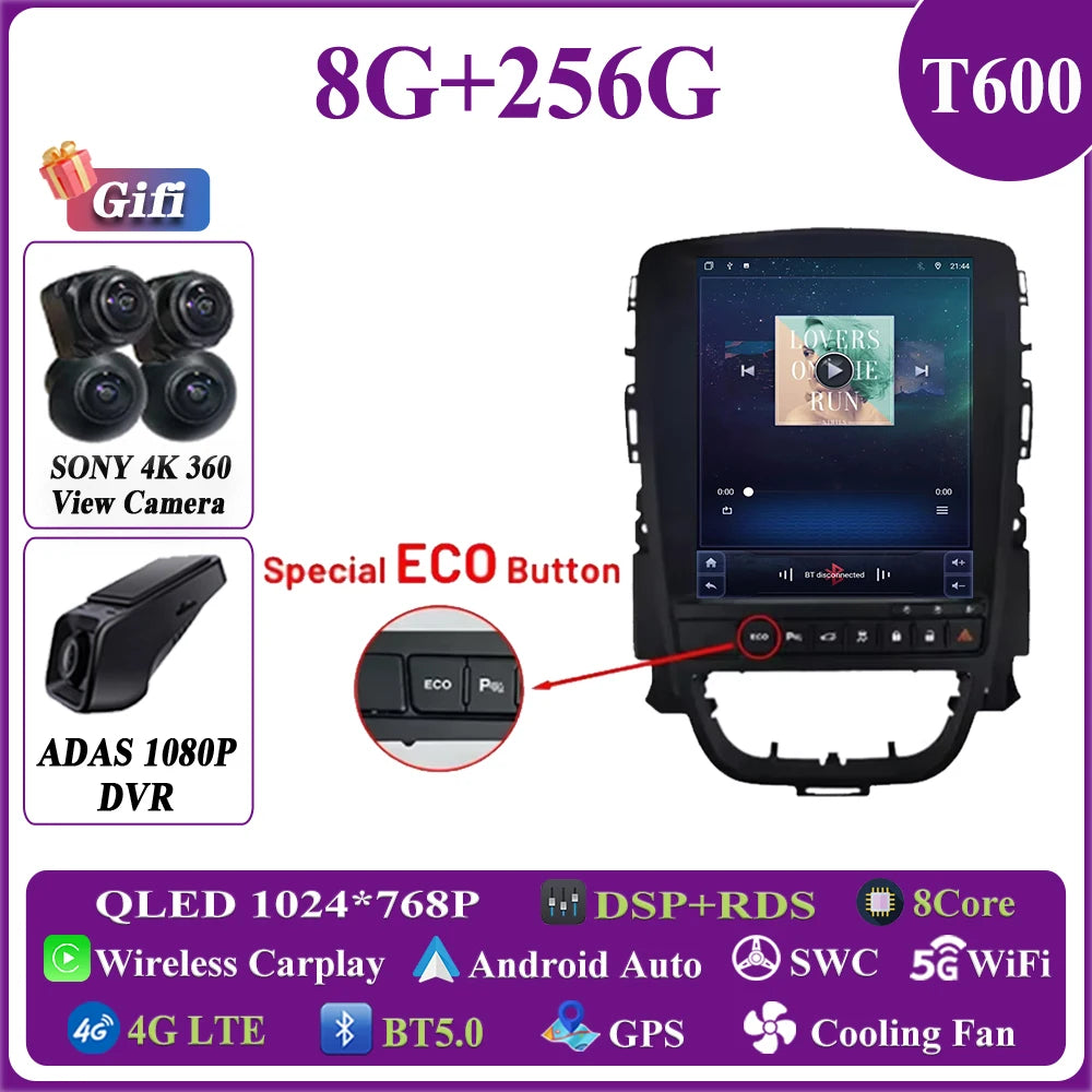 Android 14 Car 9.7 inch For Opel Astra J Vauxhall Buick Verano 2009-2015 Auto Radio GPS Navigation Stereo Head Unit Touch Screen