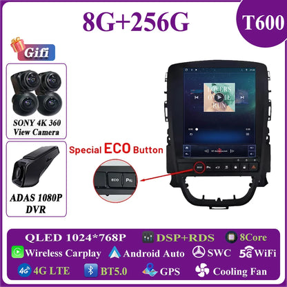 Android 14 Car 9.7 inch For Opel Astra J Vauxhall Buick Verano 2009-2015 Auto Radio GPS Navigation Stereo Head Unit Touch Screen