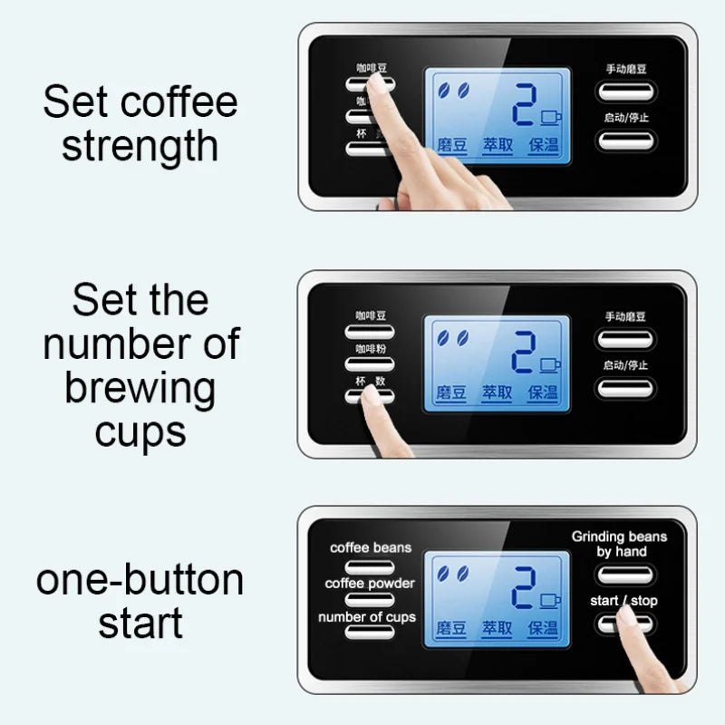 DIVEDEER automatic coffee machine grinder Home office American small grinder one American drip coffee pot