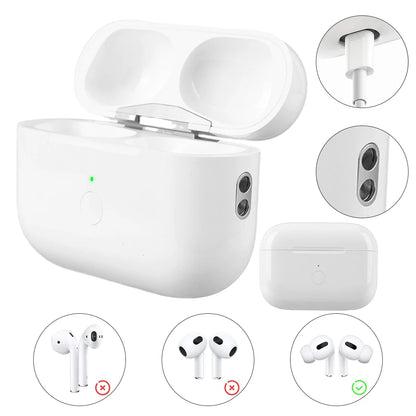 Wireless Charging Case 450mAh Replacement with Bluetooth-Compatible Pairing Sync Button for AirPods Pro 2nd & 1st Gen