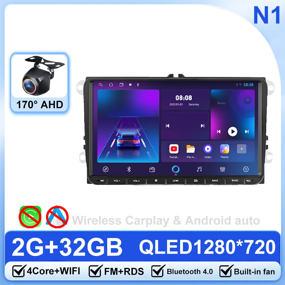 Android 14 Car Radio For Volkswagen Bora Golf 6 Passat Scirocco Sharan Touran Amarok For Skoda Octavia Fabia 2 Multimedia Video