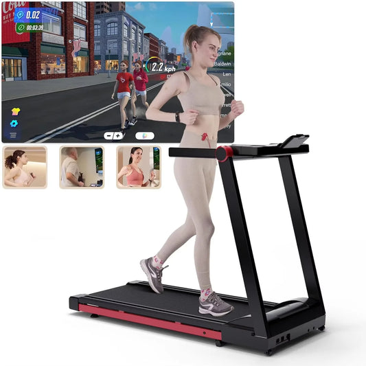 3.5HP Foldable Treadmill 350lbs Adjustable 6% Incline Walkingpad for Home/Office LCD APP Data Treadmills 10MPH Exercise Machine Merit Sell