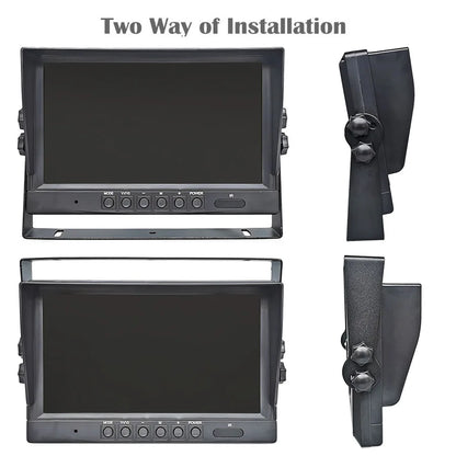 SMALUCK 9inch AHD IPS LCD HD Monitor Rear View Car Monitor Max Support 1080P AHD CVBS Car Camera 4PIN Video Input