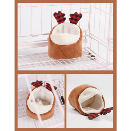 Pet Hamster Nest Winter Warm Cotton Plush Pet Bed for Sugar Glider Golden Bear Squirrel Hedgehog Rabbit Small Pet Sleeping Bag