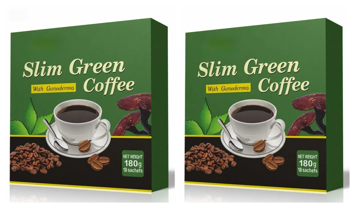 Slim Green Coffee Ganoderma Green Tea Extract L Carnitine Garcinia Ginseng Guarana Instant Coffee Supplement 18 Sachets 180g