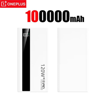 OnePlus 200000mA High Capacity Power Bank 120W Super Fast Charging Battery LED Digital Display Powerbank For Xiaomi Iphone