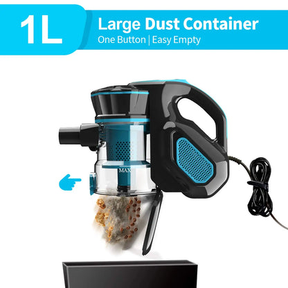 INSE I5 Corded Vacuum Cleaner with 600W Motor 18Kpa Powerful Stick Handheld Vaccum Cleaner for Home Pet Hair Hard Floor Cleaning