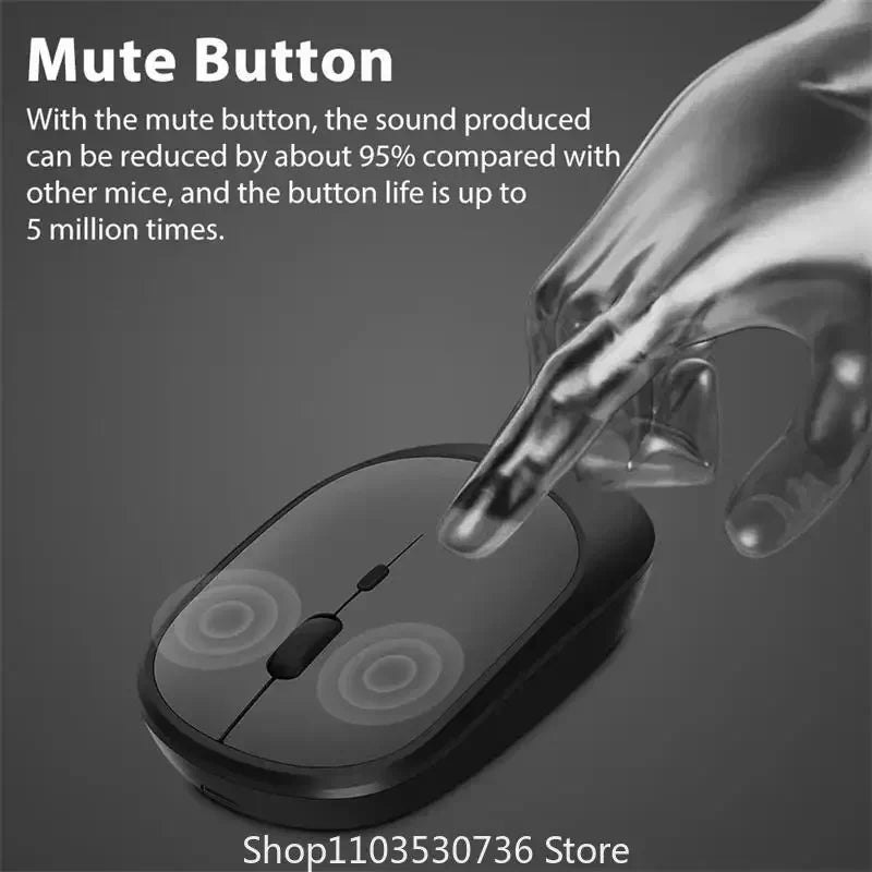 2025 New Wireless Mouse Bluetooth USB Silent Mice Adjustable DPI Ergonomic Design Rechargeable Gaming Mouse For Xiaomi Tablet