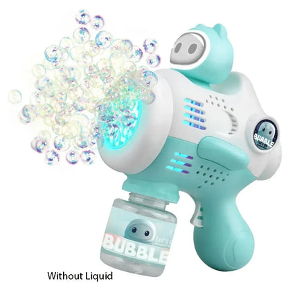 2025 Unicorn Electric Bubble Gun Kids Toy Bubbles Machine Automatic Soap Blower with Light Outdoor Party Games Children Gift Toy