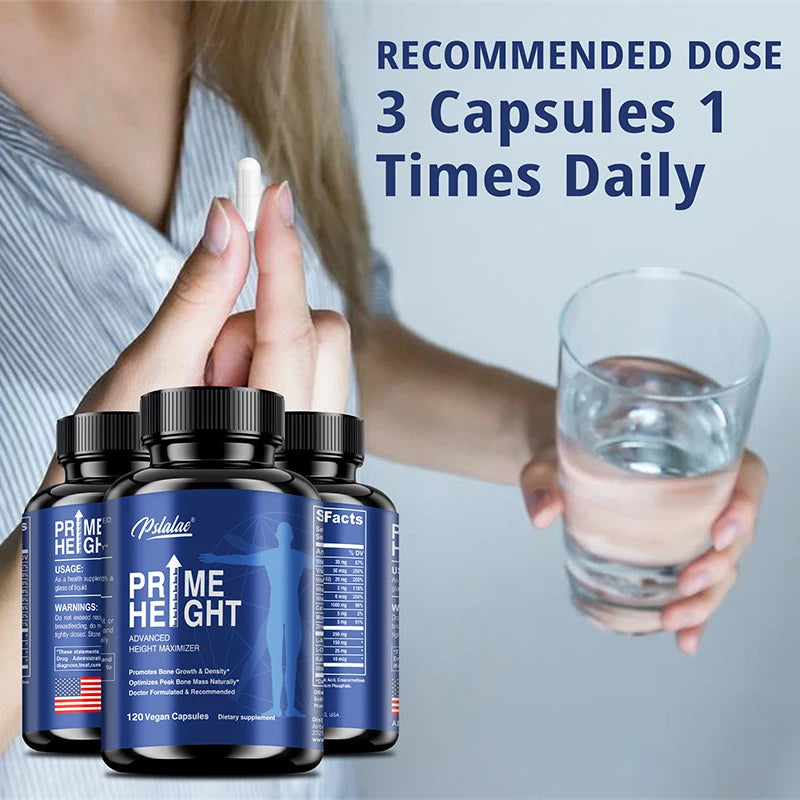 Prime Height Advanced Height Growth - with Vitamins and Calcium Zinc, Improves Bone Strength, Promotes Growth, Improve Immunity