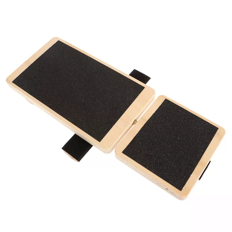 Balance Board Training Device; Wooden Strengthener for Foot Stretch and Sprained Ankle Treatment
