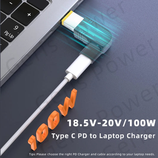 100W USB Type C PD Laptop Power Bank to Laptop Charger Converter for Asus Lenovo Hp Dell Samsung Dc Power Adapter Connector