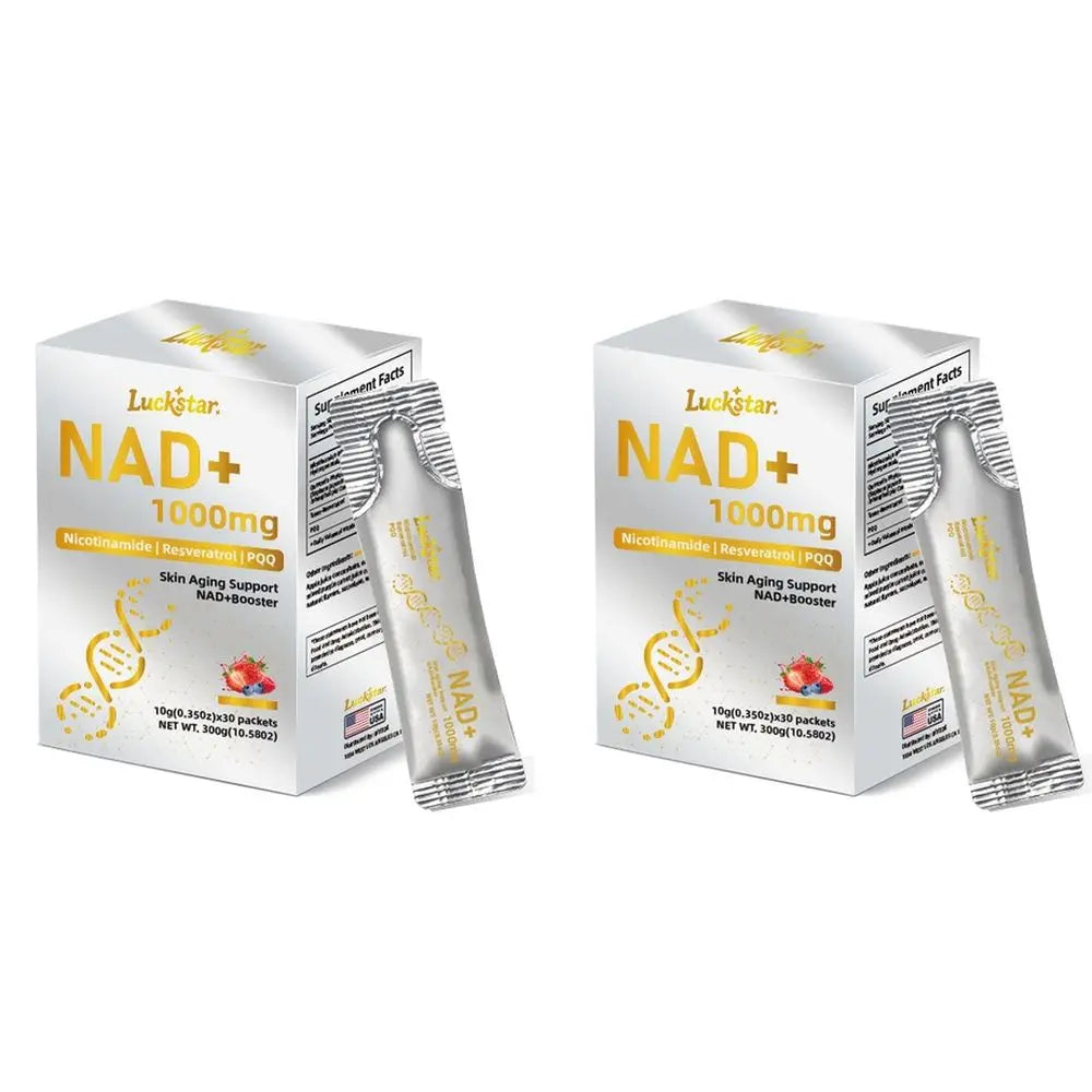 Luckstar NAD+ Supplement 1000mg NAD+ Level Support Skin Aging Support Nicotinamide Riboside Trans-Resveratrol PQQ Plus 30 CT