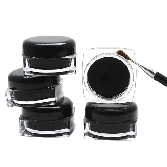 1PC Waterproof Gel Eyeliner Mini Eyeliner Gel Cream With Brush Makeup Cosmetic Black Waterproof Eye Liner Pen