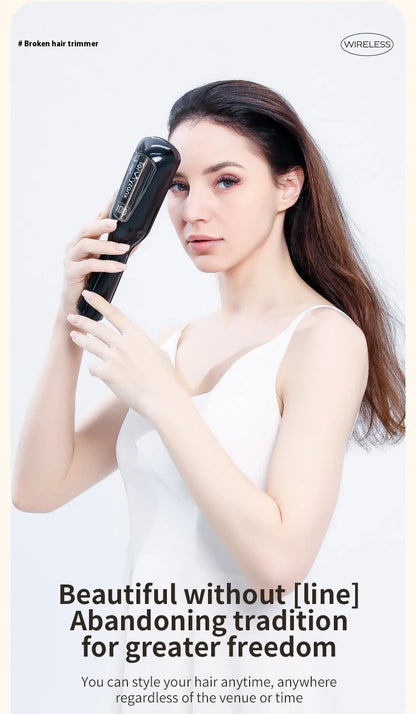 Hair ends Trimmer Split Remover Dry Damaged Trim Split Iron Flat Hair Straightener for Women Cordless Hair Cutting Machine ﻿