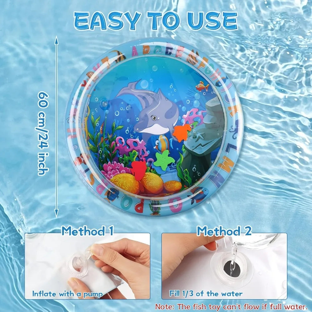 1pc Interactive Fun Design Cat Play Mat with Floating Fish Design Splash-Proof PVC for Indoor Cats