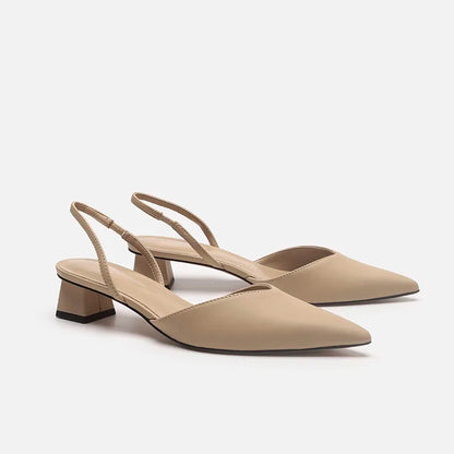 Shoes for Women 2024 Brand Slip-on Women's High Heels Fashion Shallow Mouth Office and Career Sexy Slingbacks Closed Toe sandals
