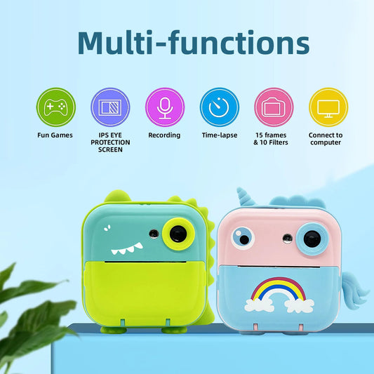 Children Digital Camera Instant Print for Kids Thermal Print Camera Instant Photo Printing Camera Video Toys