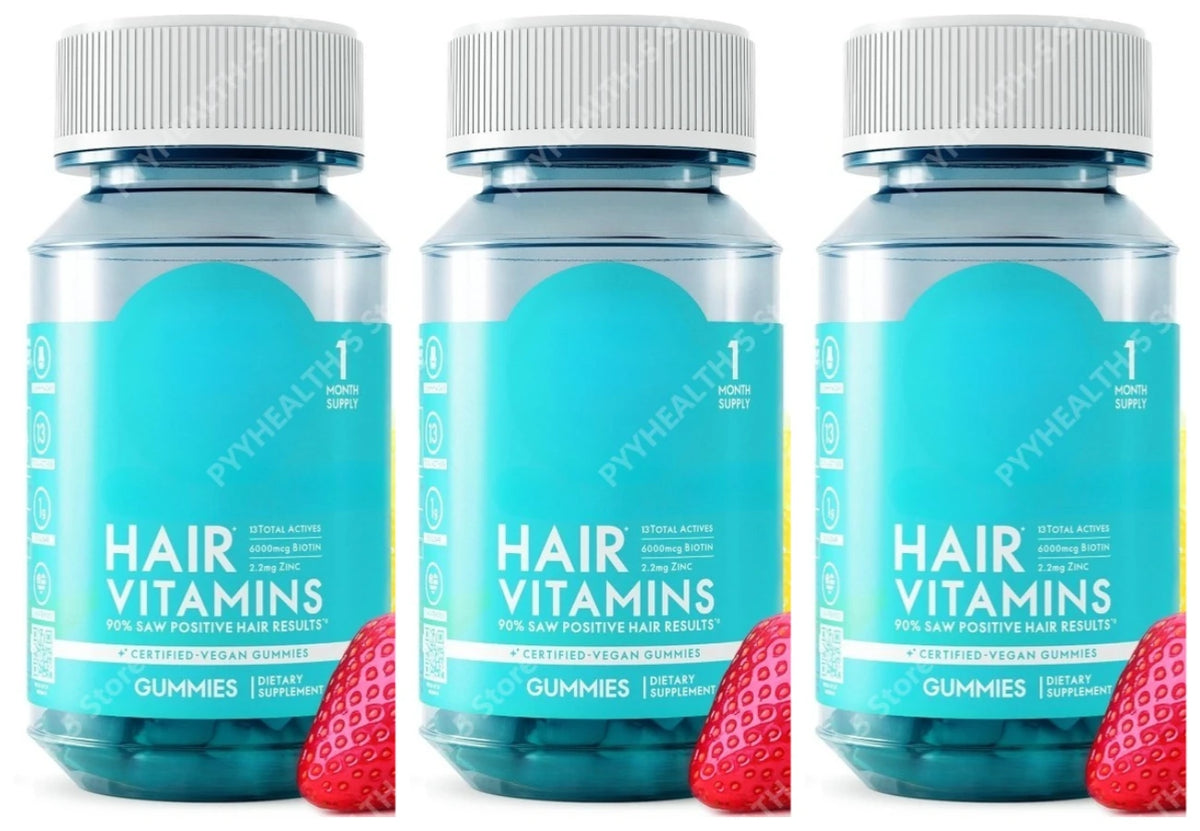 Biotin Hair Skin Nails Gummies 6000mcg, Vegan Daily Beauty Supplement with B12 Zinc Iodine MSM Inositol, 60 Count