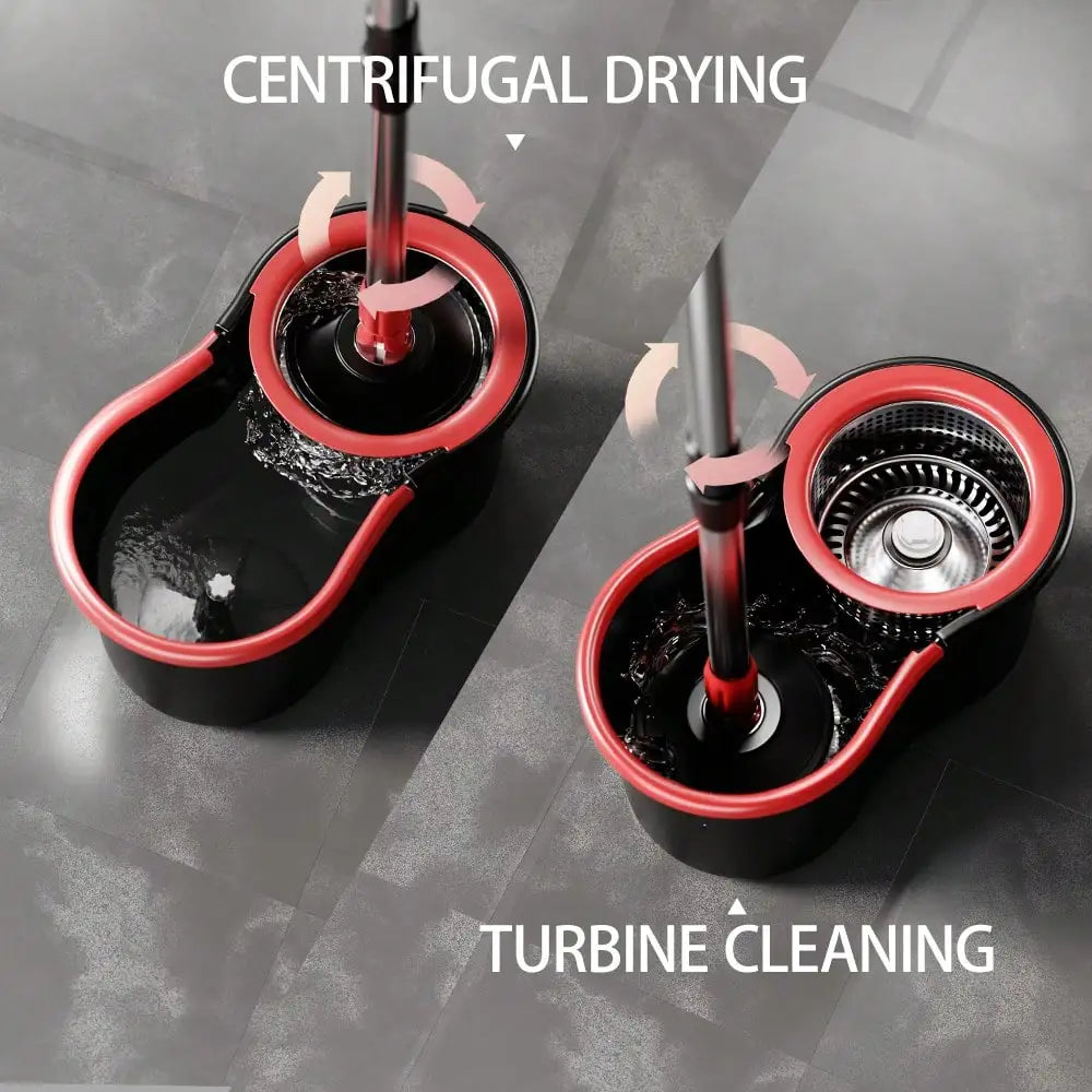 Mop And Bucket Set With 360° Rotatable Mop 3 Microfiber Heads 61-Inch Adjustable Handle Efficient Cleaning Supplies