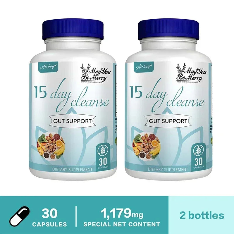 Gut and Colon Cleanse & Detox for Weight Loss-15 Day Quick Cleanser - Capsules Supplement to Flush Toxins&Boost Energy for Adult